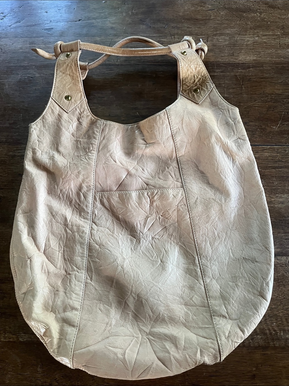 BCBGMaxAzria Blush Leather Shoulder Tote Hobo Bag